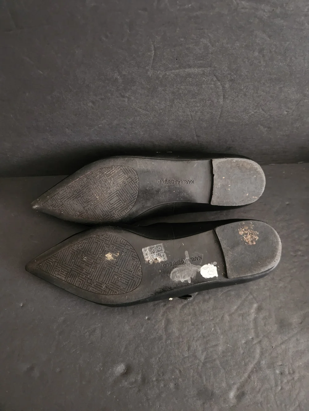 Karl Lagerfeld Paris Veyda Mary Jane Flats 11M  Studded Satin Edgy Balletcore